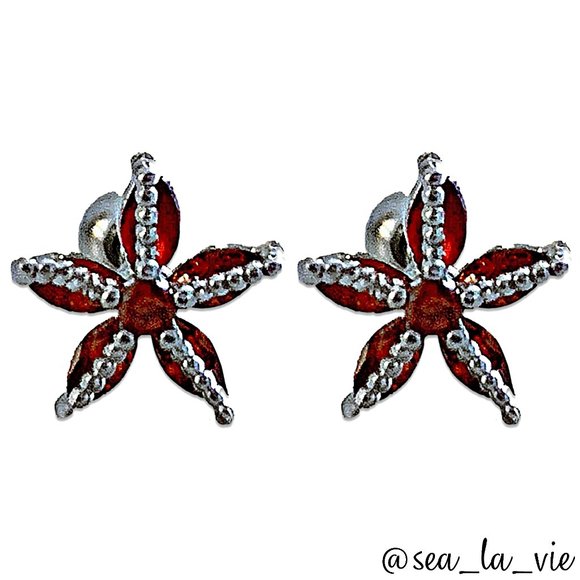 Sea La Vie Jewelry - Starfish Jeweled Stud Earring Set